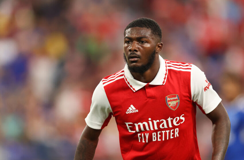 BALTIMORE, MD - JULY 16: Ainsley Maitland-Niles of Arsenal during the pre season friendly between Arsenal and Everton at M&T Bank Stadium on July 16, 2022 in Baltimore, Maryland. (Photo by James Williamson - AMA/Getty Images)