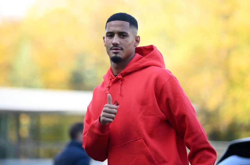France's defender William Saliba arrives for a get-together, two days before the French national team leave for the upcoming Qatar 2022 World Cup football tournament, at the team's training ground in Clairefontaine-en-Yvelines, outside Paris on November 14, 2022. - The week-long countdown to the World Cup in Qatar begins as the world's leading footballers focused their attention on one of the most controversial tournaments in history. The first World Cup to be held in the Arab world will kick off on November 20, 2022, when the host nation face Ecuador. (Photo by FRANCK FIFE / AFP) (Photo by FRANCK FIFE/AFP via Getty Images)