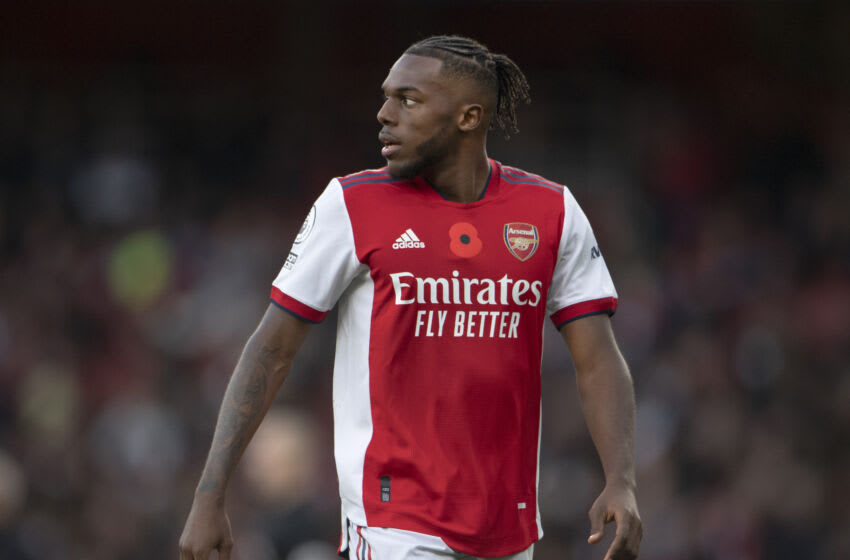 LONDON, ENGLAND - NOVEMBER 07: Nuno Tavares of Arsenal during the Premier League match between Arsenal and Watford at Emirates Stadium on November 7, 2021 in London, England. (Photo by Visionhaus/Getty Images)