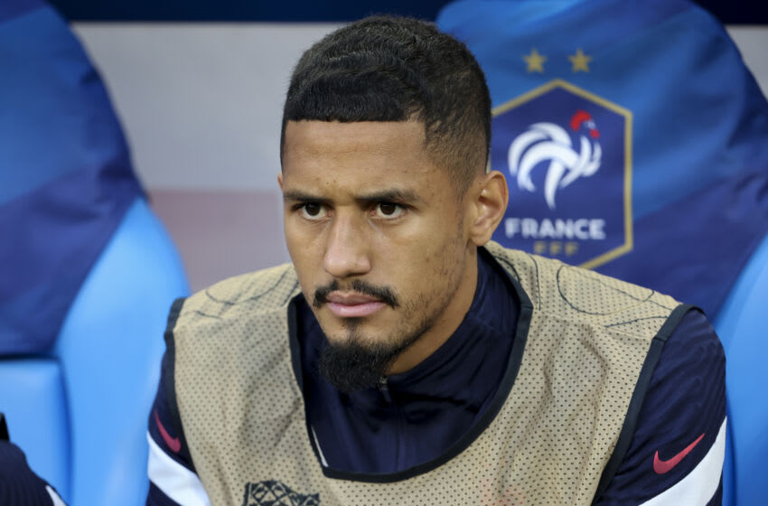 PARIS, FRANCE - JUNE 13: William Saliba of France looks on during the UEFA Nations League League A Group 1 match between France and Croatia at Stade de France on June 13, 2022 in Saint-Denis near Paris, France. (Photo by John Berry/Getty Images)