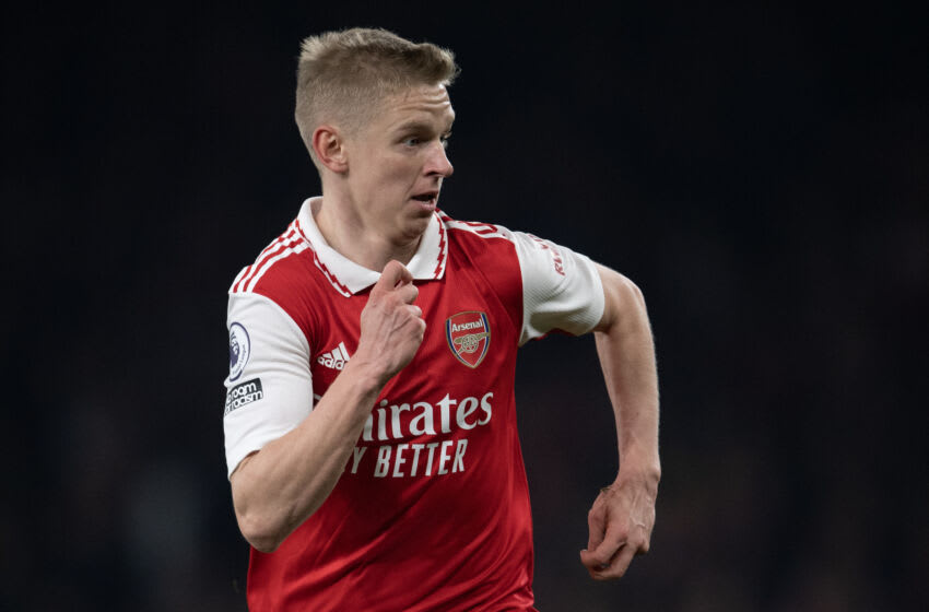 LONDON, ENGLAND - APRIL 21: Oleksandr Zinchenko of Arsenal during the Premier League match between Arsenal FC and Southampton FC at Emirates Stadium on April 21, 2023 in London, England. (Photo by Visionhaus/Getty Images)