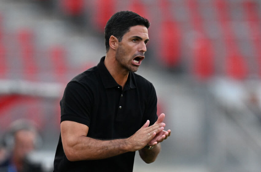 Arsenal's Spanish manager Mikel Arteta looks on during the pre-season friendly football match FC Nuernberg vs FC Arsenal in Nuremberg, on July 13, 2023. (Photo by CHRISTOF STACHE / AFP) (Photo by CHRISTOF STACHE/AFP via Getty Images)