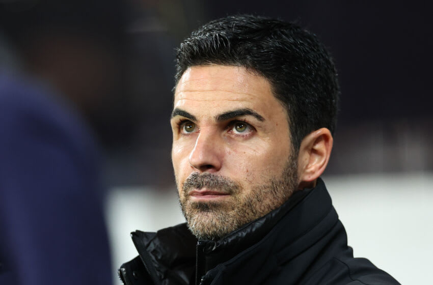 NEWCASTLE UPON TYNE, ENGLAND - NOVEMBER 4: Mikel Arteta the head coach / manager of Arsenal during the Premier League match between Newcastle United and Arsenal FC at St. James Park on November 4, 2023 in Newcastle upon Tyne, England. (Photo by Robbie Jay Barratt - AMA/Getty Images)