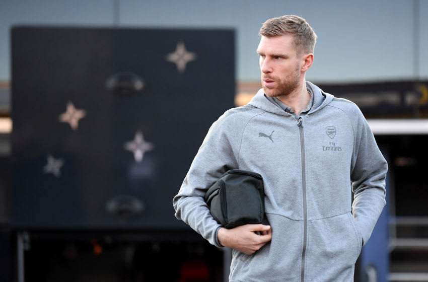 NOTTINGHAM, ENGLAND - JANUARY 07: Per Mertesacker of Arsenal arrives for The Emirates FA Cup Third Round match between Nottingham Forest and Arsenal at City Ground on January 7, 2018 in Nottingham, England. (Photo by Laurence Griffiths/Getty Images)